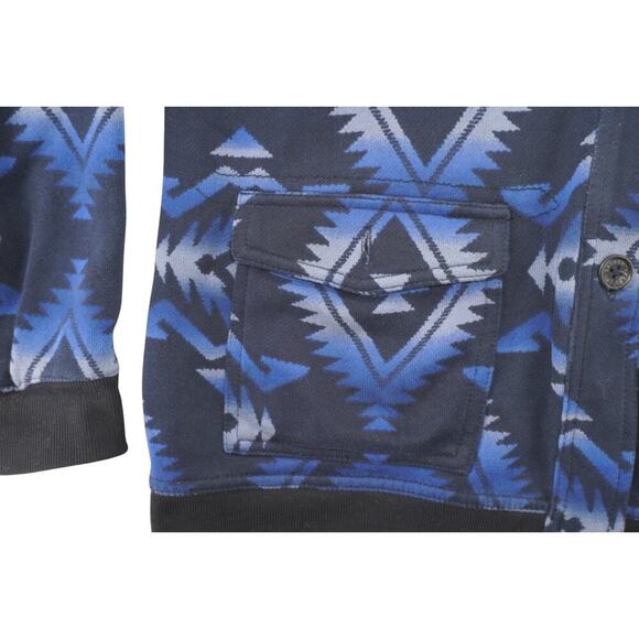 Lauren Jeans Co Ralph Lauren Aztec Hoodie Jacket Blue Southwest Print Size L - Picture 3 of 7